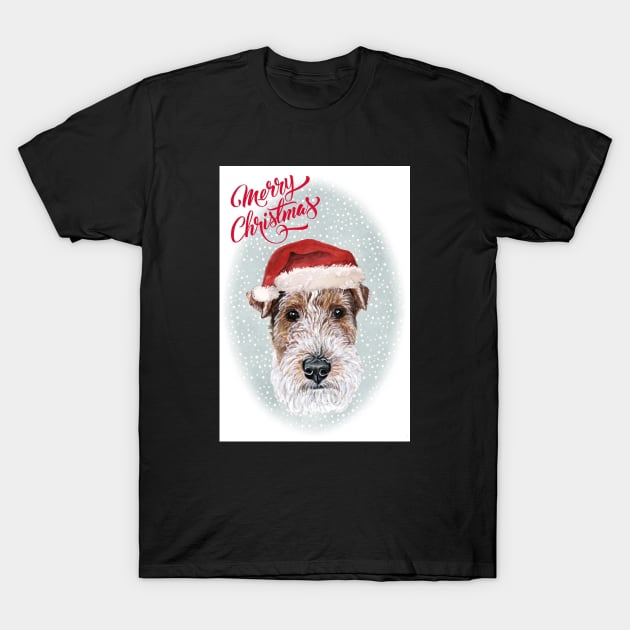 Merry Christmas Santa Dog T-Shirt by Puppy Eyes